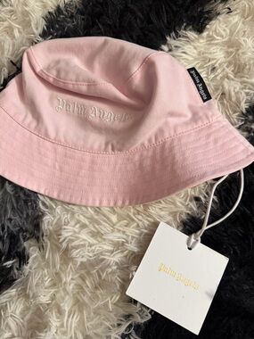 Palm Angels Kids Light Pink Embroidered Bucket Hat